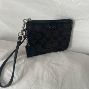 Small black Coach wristlet